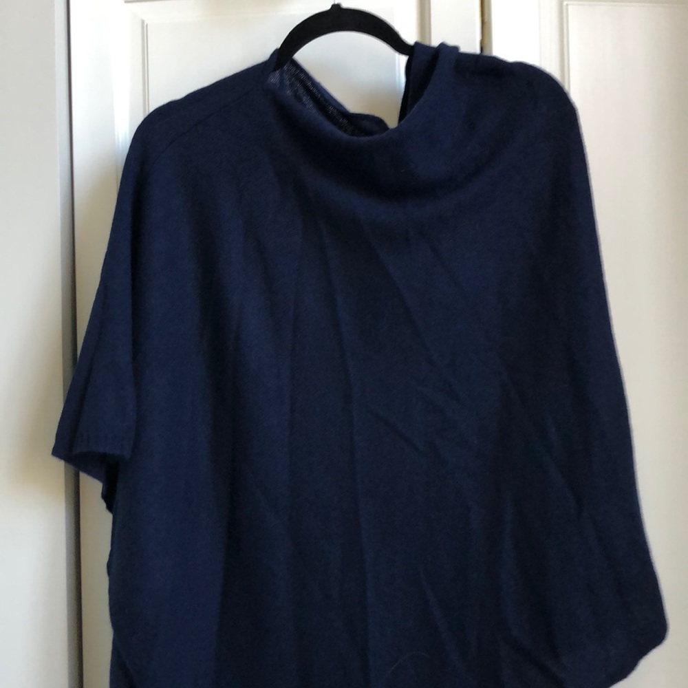 NWT Charter Club dark blue cashmere poncho